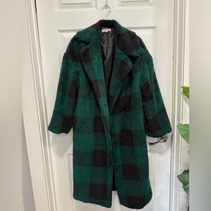 VRG GRL Green Plaid Coat